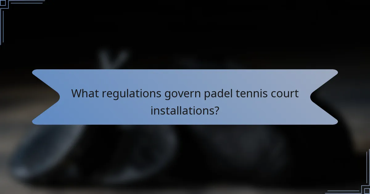 What regulations govern padel tennis court installations?